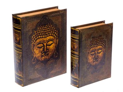 2x Schatulle Buddha Buchattrappe Buch Box Etui Aufbewahrung Schmucketui book box