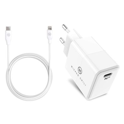 20W USB-C Netzteil mit Lightning auf USB-Typ-C Set mit Fast Charge für iPhone 14