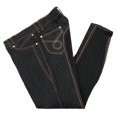 HKM Reithose Jeans, schwarz, Damen Stiefelreithose Vollbesatz