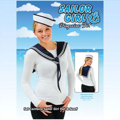 Set für Kostüm Matrosin, Sailor Girl Kostümset Matrosenset Faschingskostüm Damen