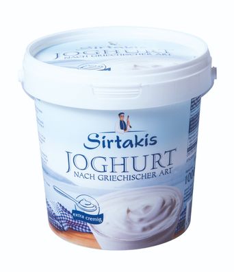 Hymor stichfester Sahne-Joghurt 2x 1kg griechischer Art von Sirtakis 10% Fett i. Tr.