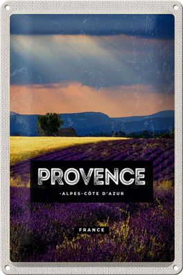 Blechschild Reise 20x30 cm Provence alpes cote d'azur Geschenk Schild tin sign