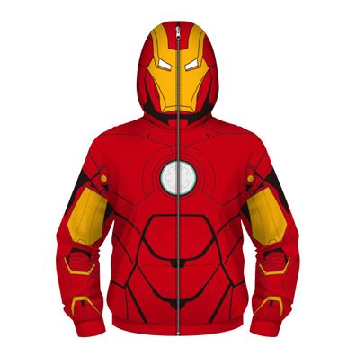 Kinder Iron Man Zipper Hoodie Baby Marvel 3D Druck Pullover Cosplay Mantel