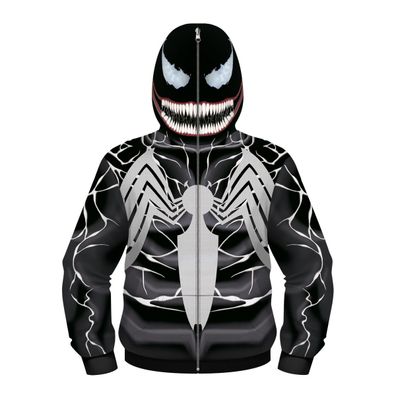 Kinder Venom Zipper Hoodie Baby Marvel 3D Druck Pullover Cosplay Mantel Tops