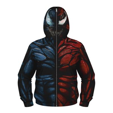 Kinder Venom Zipper Hoodie Marvel 3D Pullover Cosplay Persönlichkeit Mantel