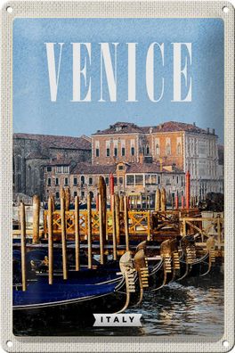 Blechschild Reise 20x30 cm Venice Italy Venedig Italien Retro Schild tin sign