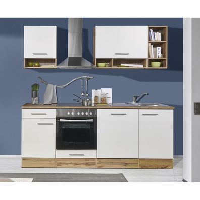 Küche Küchenblock Küchenzeile Madeira KLEIN ohne Geräte ca. 220 x 205 x 60 cm