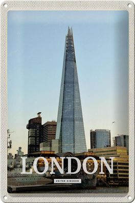 Blechschild Reise 20x30 cm London Stadt United Kingdom Deko Schild tin sign