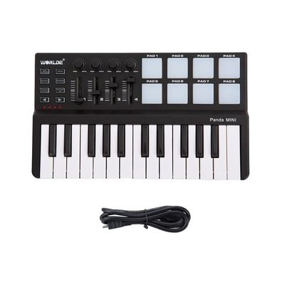 Panda-Midi-Tastatur mit 25 Tasten, tragbarer Mini-USB- und Drum-Pad-Midi-Controller