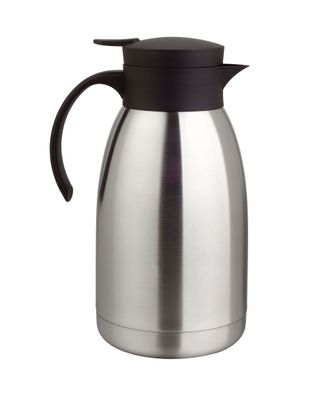 Edelstahl Einhandautomatik Thermoskanne - 2 Liter - Isolier Thermos Kaffe Tee Kanne