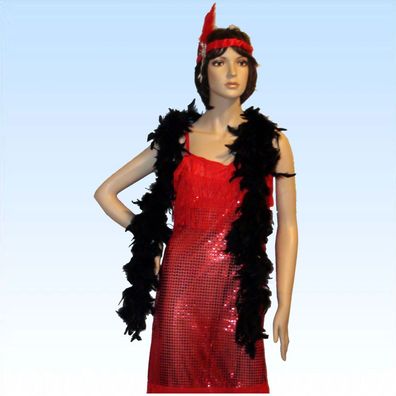 Lange Federboa mit echten Federn Boa für Charleston Kostüme Fasching Party