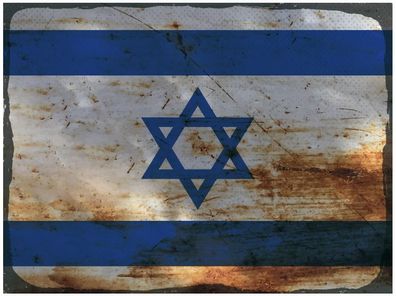 Blechschild Flagge Israel 30x20 cm Flag of Israel Rost Deko Schild tin sign