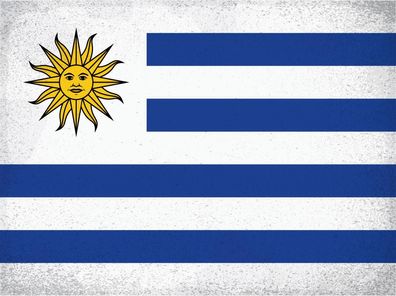 Blechschild Flagge Uruguay 30x20 cm Flag of Uruguay Vintage Deko Schild tin sign