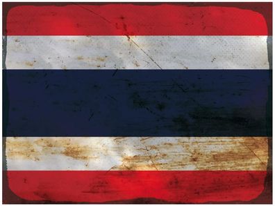 Blechschild Flagge Thailand 30x20 cm Flag of Thailand Rost Deko Schild tin sign