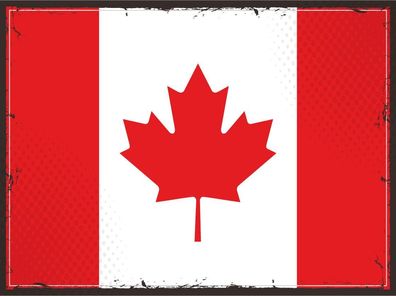 Blechschild Flagge Kanada 30x20 cm Retro Flag of Canada Deko Schild tin sign