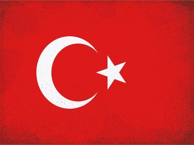 Blechschild Flagge Türkei 30x20 cm Flag of Turkey Vintage Deko Schild tin sign