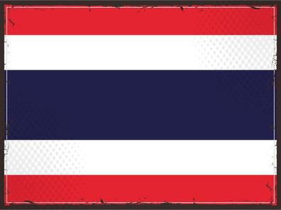 Blechschild Flagge Thailand 30x20 cm Retro Flag of Thailand Deko Schild tin sign