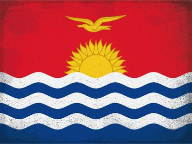 Blechschild Flagge Kiribati 30x20cm Flag Kiribati Vintage Deko Schild tin sign