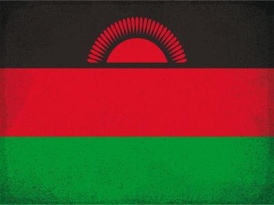 Blechschild Flagge Malawi 30x20 cm Flag of Malawi Vintage Deko Schild tin sign