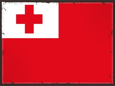 Blechschild Flagge Tonga 30x20 cm Retro Flag of Tonga Deko Schild tin sign