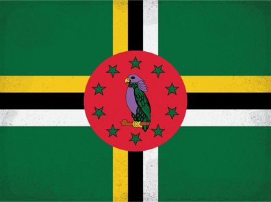 Blechschild Flagge Dominica 30x20 cm Flag of Dominica Vintage Deko Schild tin sign