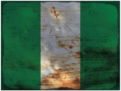 Blechschild Flagge Nigeria 30x20 cm Flag of Nigeria Rost Deko Schild tin sign