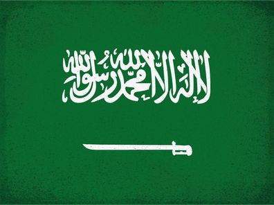 Blechschild Flagge Saudi-Arabien 30x20 cm Arabia Vintage Deko Schild tin sign