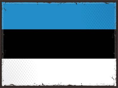 Blechschild Flagge Estland 30x20 cm Retro Flag of Estonia Deko Schild tin sign
