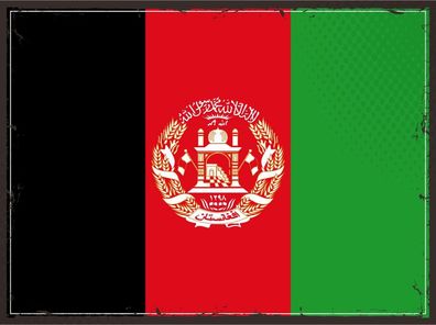 Blechschild Flagge Afghanistan 30x20 cm Retro Afghanistan Deko Schild tin sign