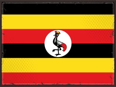 Blechschild Flagge Uganda 30x20 cm Retro Flag of Uganda Deko Schild tin sign