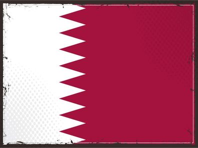 Blechschild Flagge Katar 30x20 cm Retro Flag of Qatar Deko Schild tin sign