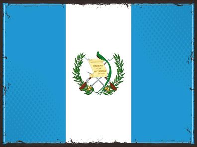 Blechschild Flagge Guatemala 30x20 cm Retro Flag Guatemala Deko Schild tin sign