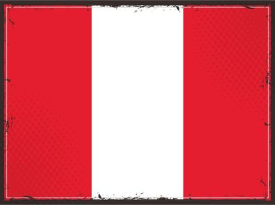 Blechschild Flagge Peru 30x20 cm Retro Flag of Peru Deko Schild tin sign