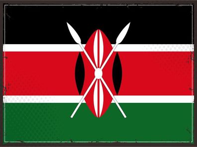 Blechschild Flagge Kenia 30x20 cm Retro Flag of Kenya Deko Schild tin sign