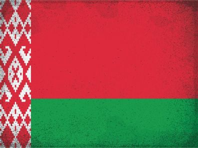 Blechschild Flagge Weißrussland 30x20 cm Belarus Vintage Deko Schild tin sign