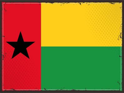 Blechschild Flagge Guinea-Bissau 30x20 cm Retro Guinea Deko Schild tin sign