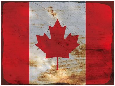 Blechschild Flagge Kanada 30x20 cm Flag of Canada Rost Deko Schild tin sign