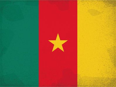 Blechschild Flagge Kamerun 30x20cm Flag of Cameroon Vintage Deko Schild tin sign