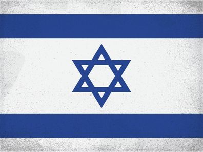 Blechschild Flagge Israel 30x20 cm Flag of Israel Vintage Deko Schild tin sign