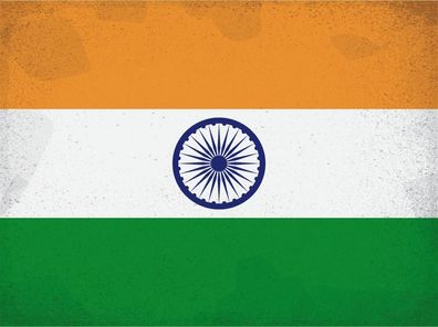 Blechschild Flagge Indien 30x20 cm Flag of India Vintage Deko Schild tin sign