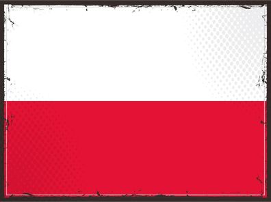 Blechschild Flagge Polen 30x20 cm Retro Flag of Poland Deko Schild tin sign