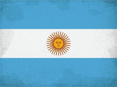 Blechschild Flagge Argentinien 30x20 cm Argentina Vintage Deko Schild tin sign
