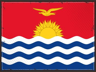 Blechschild Flagge Kiribati 30x20 cm Retro Flag of Kiribati Deko Schild tin sign
