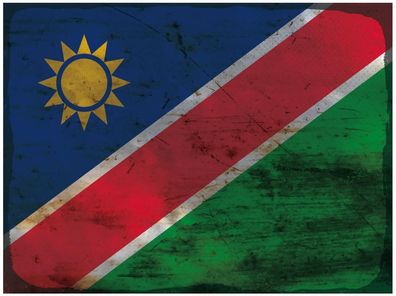 Blechschild Flagge Namibia 30x20 cm Flag of Namibia Rost Deko Schild tin sign