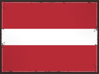 Blechschild Flagge Lettland 30x20 cm Retro Flag of Latvia Deko Schild tin sign