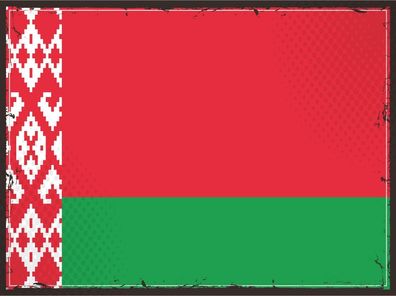 Blechschild Flagge Weißrussland 30x20 cm Retro Flag Belarus Deko Schild tin sign