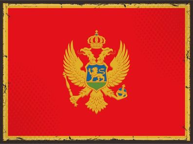Blechschild Flagge Montenegro 30x20cm Retro Flag Montenegro Deko Schild tin sign
