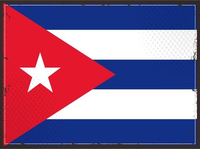 Blechschild Flagge Kuba 30x20 cm Retro Flag of Cuba Deko Schild tin sign