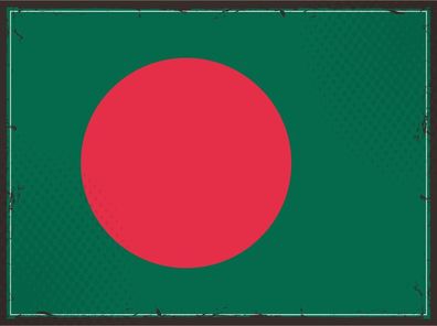 Blechschild Flagge Bangladesch 30x20 cm Retro Bangladesh Deko Schild tin sign
