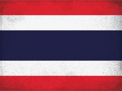 Blechschild Flagge Thailand 30x20 cm Flag Thailand Vintage Deko Schild tin sign